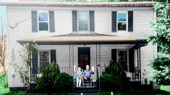 Grandma and Grandpa Randolph at the old Homestead